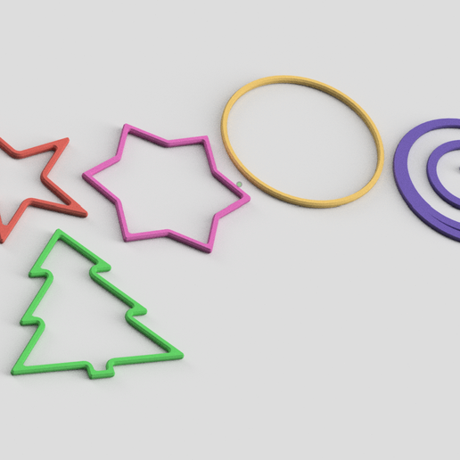 Minimalist Christmas tree decorations - 3D model önizlemesi