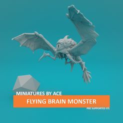 Flying-Brain-Monster.jpg Free STL file Flying Brain Monster・3D printer design to download