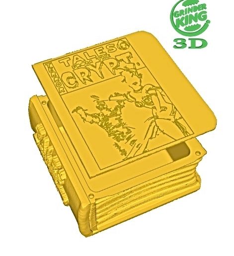 📚 CRYTP BOOK MAGNETIC CLOSURE CONTAINER BOX・ STL File for 3D printing・Cults