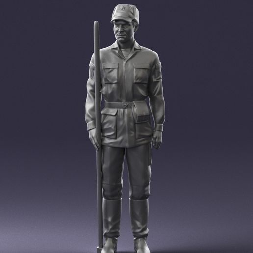 000113 Soviet Soldier in Field Uniform 0116 3D model