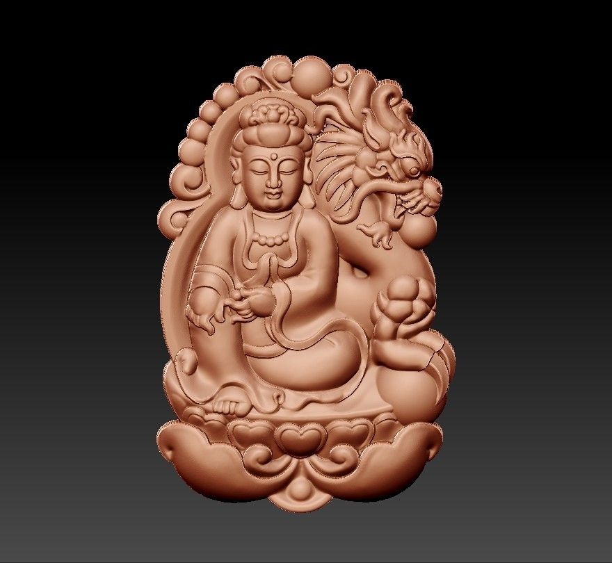 bodhisattva_with_dragon_background3.jpg Download free STL file kwan-yin bodhisattva with dragon background • 3D printable model, stlfilesfree
