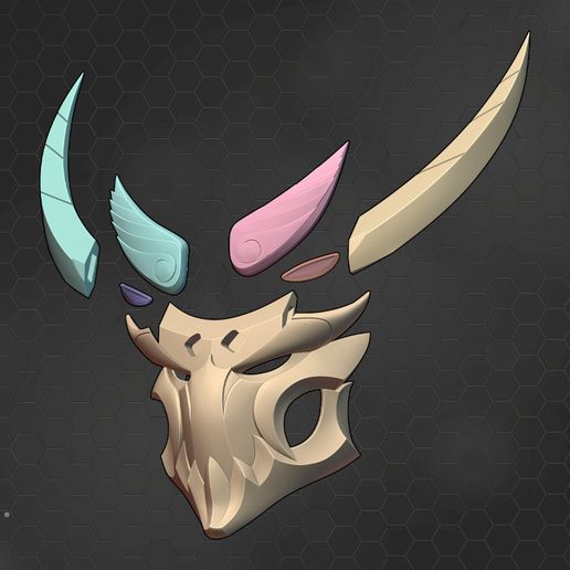 4.jpg Blood Moon Yasuo Cosplay Mask - League of Legends 3D Print Model