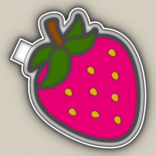 strawberry - freshie mold - STL for silicone mold