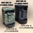 UNW HDR 50 CYLINDER POUCH CYLINDER POUCH = gg HOLDS 4 _ 1s CYLINDERS HOLDS 5 CYLINDERS UNW T4E HDR 68 Cylinder "mag" pouch: Belt version
