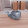 untitled.png 3D Cute Whale Planter Pot for Indoor with 3D Stl File & Planter Pot, 3D Printed Decor, Whale Art, Desk Planter, 3D Printing, Indoor Planter