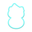 1.png Snowman Kitty Cookie Cutters | STL File