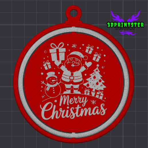 Merry-Christmas-Santa-snowman-Tree.png 🎄 ¡48 adornos giratorios para el árbol de Navidad!