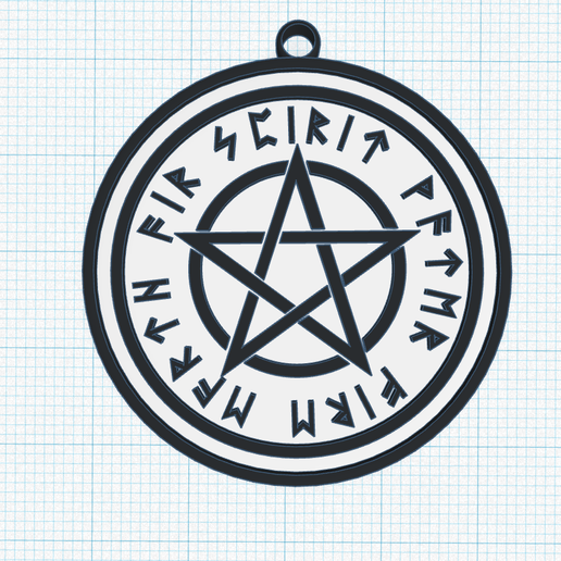 wiccan-pentagram-star.png Archivo STL Pentagrama wiccano, pentáculo, runa Elder Futhark, talismán, amuleto, colgante, llavero・Diseño para descargar y imprimir en 3D, Allexxe