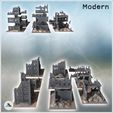 3.jpg Set of twelve large modern and futuristic ruins with floors (4) - Modern WW2 WW1 World War Diaroma Wargaming RPG Mini Hobby