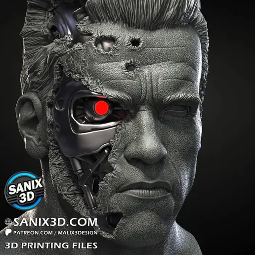 👤 TERMINATOR ( Bust ) - STL Files for 3D Printing・ 3D File for 3D ...