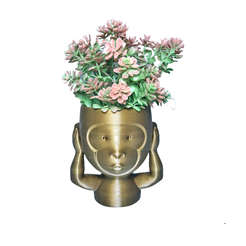 n-ouço.png Free STL file Vase Wise Monkey Decoration 2・3D printing template to download, STLEXPRESS