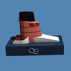 qe2.jpg Archivo STL Embudos emblemáticos - Queen Elizabeth 2 (QE2)・Objeto para impresora 3D para descargar