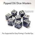 Pioped Dé Dice Masters WA Other pip shapes available separately, and as a set. Pre-Supported for Easy Printing * Twinkle Pips Dice Masters - Sharp-Edged Twinkle Pipped D6 - Pre-Supported