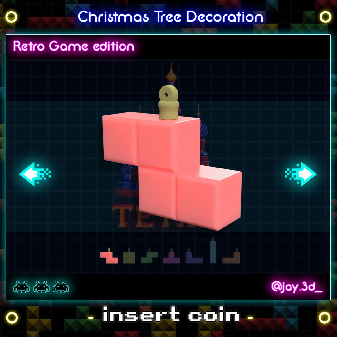 Tetrimino 1.jpg Télécharger fichier STL Décoration de l'arbre de Noël (édition rétro du jeu) • Plan pour impression 3D, jayceedante