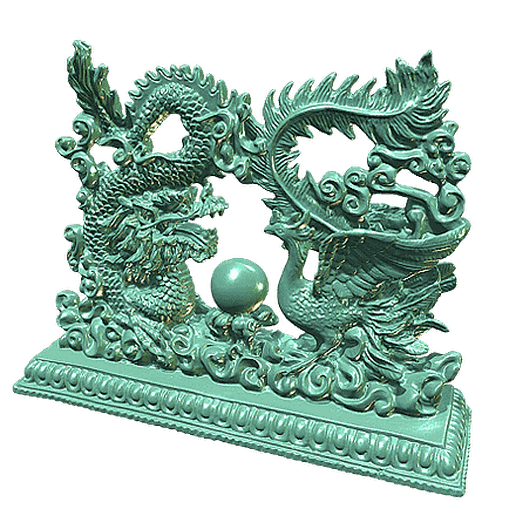 Figurine of dragon and phoenix (STL) 3D model