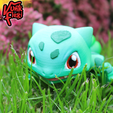 01.png Pokemon Bulbasaur Flexi Print-In-Place + figure & keychain