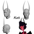 Helluva-Boss-Kat-horns-STL-pack-3D-print-model.jpg Helluva Boss characters horns STL pack 3D print model