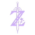 ZeldaMastersword.stl Zelda Sword in Line Art Style