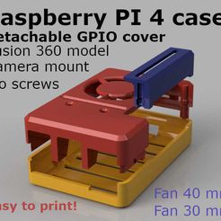 1.JPG Raspberry PI 4 Case (GPIO  access, Fusion 360 model, Fan 30 and 40mm)