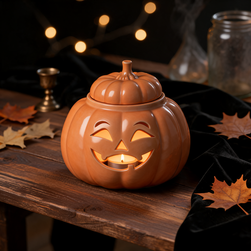 Jack-O-Lantern Pumpkin Candle Holder | Halloween Tealight Lantern