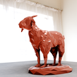 goat-statue-low-poly-4.png Indian goat low poly statue stl 3d print file