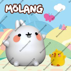 molang-y-sello.jpg Archivo 3D Molang y Piu-Piu coreano cute animación kawai・Diseño de impresión en 3D para descargar