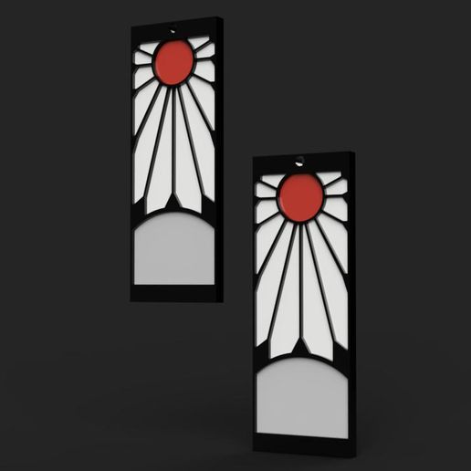 💍 Demon Slayer Tanjiro Kamado's Hanafuda Earrings・ 3D File for