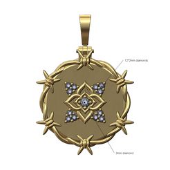 STL file Diamond frame LV blossom ornament pendant with bail 3D print  model・3D printer model to download・Cults