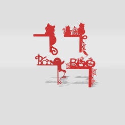 number1.png STL-Datei Halloween Türecke- Set・3D-druckbare Vorlage zum herunterladen