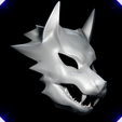 Zv1B-2-3.png Wolf Head Mask smooth flat surface model