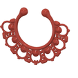fem_jewel_23 v6-08.png fake nose hoop with cross shaped flower FAKE NIPPLE PIERCING Female male Non-Piercing Body Jewellery Bondage Weight Female Chastity Device Nipple Restraints femJ-23 version 3d print cnc