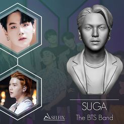 01.jpg STL file SUGA Bust 3D print model・3D printer model to download