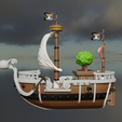 GoingMerry-final-2.png One Piece Fans - Bring the Going Merry Home in 3D - .stl File for Printing!