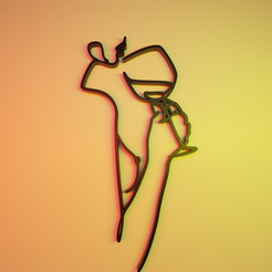 frame2png.png STL file frame woman・Design to download and 3D print