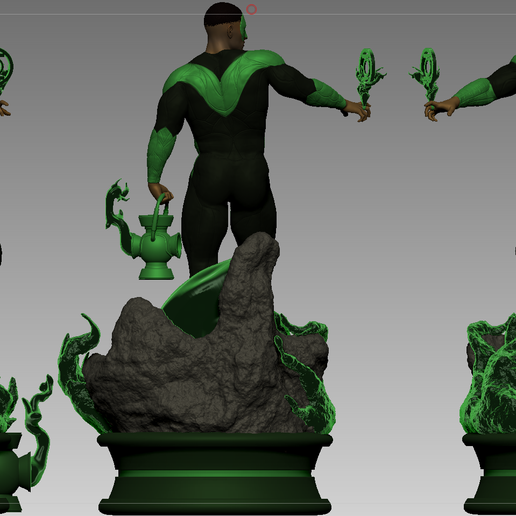 🏮 John Stewart Green Lantern Full 3D Printable Model・ OBJ File
