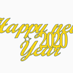 Happy_new_year.PNG Télécharger fichier STL gratuit Signe de bonne année • Modèle pour imprimante 3D, Centro3D