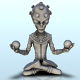 46.png Alien meditating with two balls (3) (+ pre-supported version & rounded base) - SF Warhordes ET extraterrest Confrontation