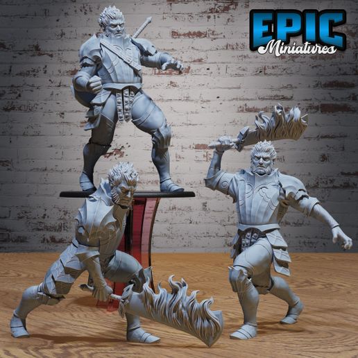 Fire Giant Warrior Set ‧ DnD Miniature ‧ Tabletop Miniatures ‧ Gaming Monster ‧ 3D Model ‧ RPG ‧ DnDminis ‧ STL FILE