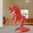 pose-lp-3.png Lion roaring sculpture low poly stl 3d print file