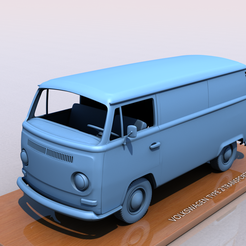 VW-TRANSPORTEUR-T2-5.png 3D-Datei VOLKSWAGEN TRANSPORTER TYP2 1972・3D-Druckvorlage zum Herunterladen