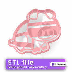 Pig-cookie-cutter.png Pig Farm STL File - Animals of the Farm Cookie Cutter