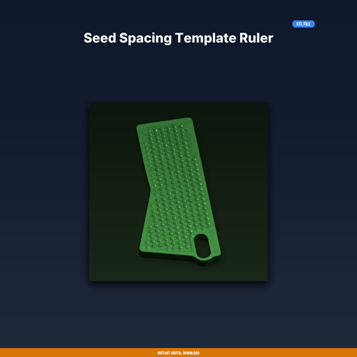 Seed Spacing Template Ruler - 3D Printable STL File