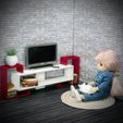 DSC_5029-копия.jpg Modern TV Stand & TV Desk - Miniature Dollhouse Furniture. TV Desk 1:12 Scale. Perfect STL File for dollhouse TV Stand