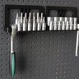 007_2_klein.jpg Бесплатный STL файл Holder for Socket Wrench Set 28pcs 1/4" with Extension Bar and Sockets for Wall Mount 007・3D-печатная модель для загрузки