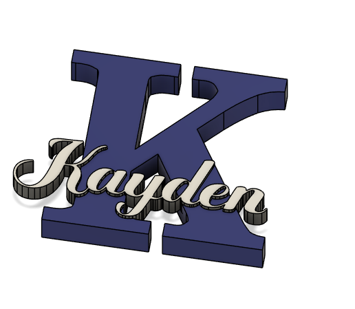🎁 deco Letter K Kayden customizable・ STL File for 3D printing・Cults