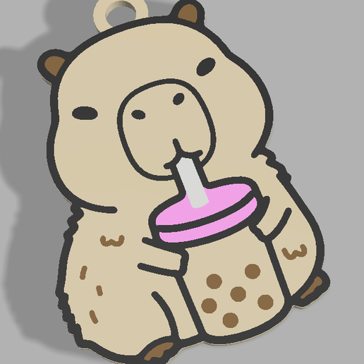 Llavero capibara + placa personalizar, escalado + una capa