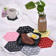 Laser-Cut-Hexagon-Felt-Coasters1.jpeg Geometric Hexagon Laser Cut Coasters Template | SVG DXF Vector File