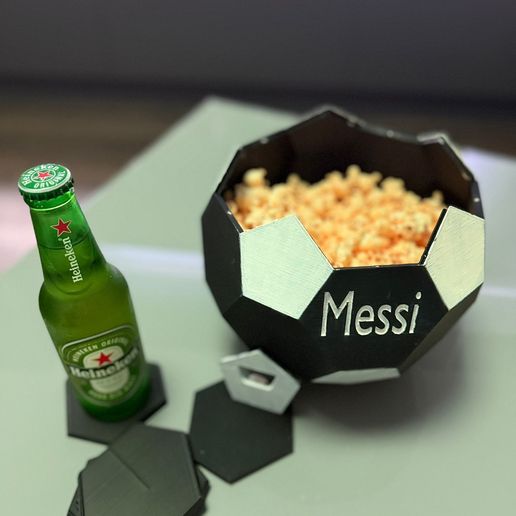 Football Snack Bowl & Beer Holder