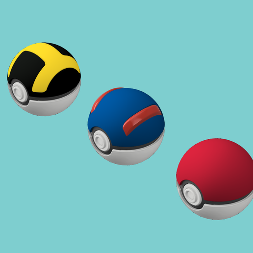 SET Mini Pokeball Gadget 3D model