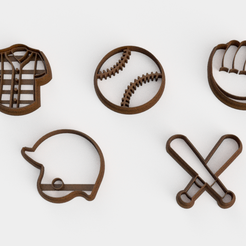 baseball.png Fichier STL Découpeur de biscuits BaseBall x5・Modèle imprimable en 3D à télécharger